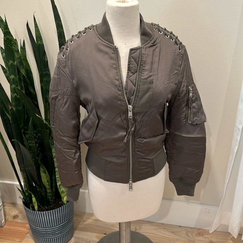 All Saints olive green bomber jacket